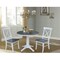 International Concepts Round 36 in Rd Extension Dining Table, 2 X-Back Chairs, White/Heather Gray, 36 W, 48 L, 30.1 in H K05-36RXT-27B-C613-2 - alternate 4